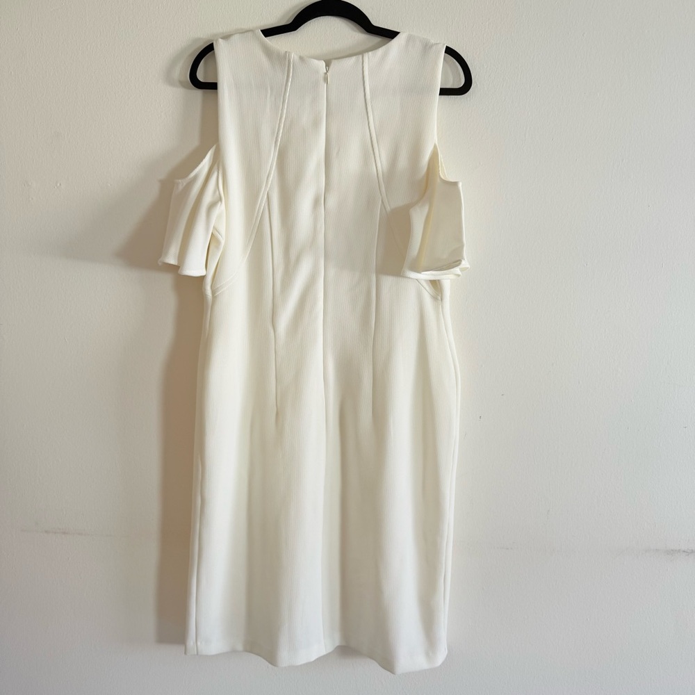 Ivanka • White Cold Shoulder Midi Dress - Picture 2 of 3